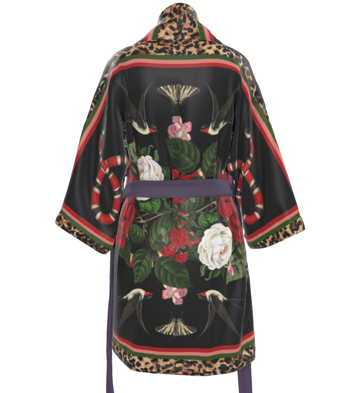 Rock 'N' Roses Silk Sensation Kimono - Ink