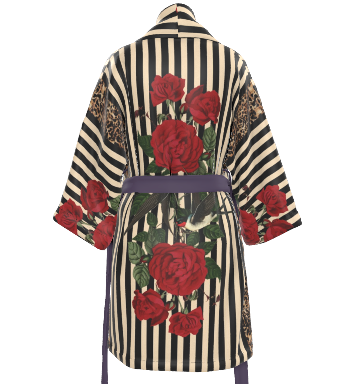 Rock 'N' Roses Silk Sensation Kimono - Stripe