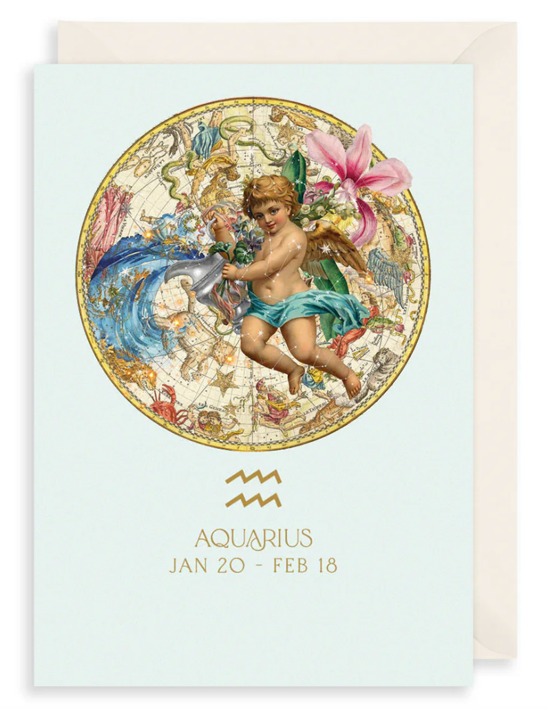 Aquarius Zodiac Greetings Card