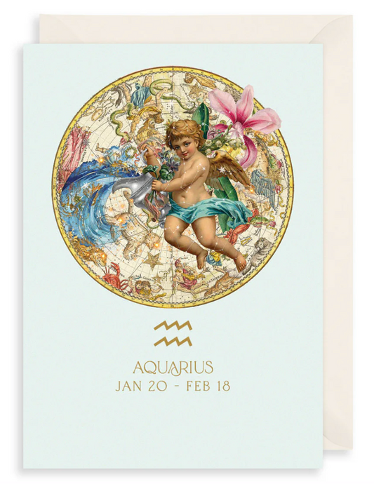 Aquarius Zodiac Greetings Card