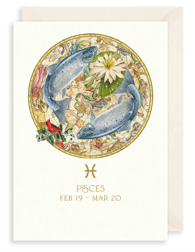 Pisces Zodiac Greetings Card