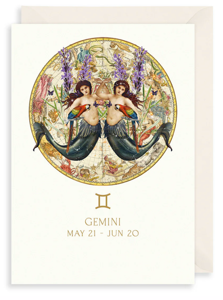 Gemini Zodiac Greetings Card