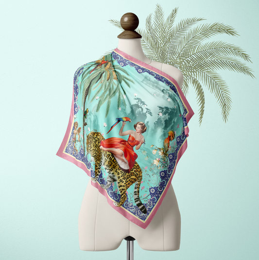 Turquoise Mary Silky Scarf