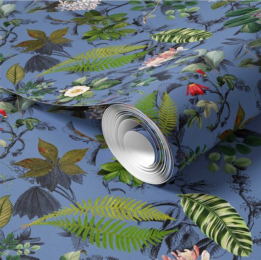 Apothecary Periwinkle Wallpaper