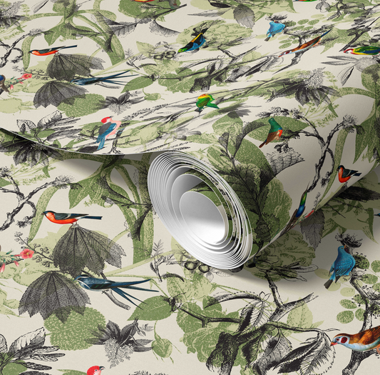 Birdsong Cream Wallpaper