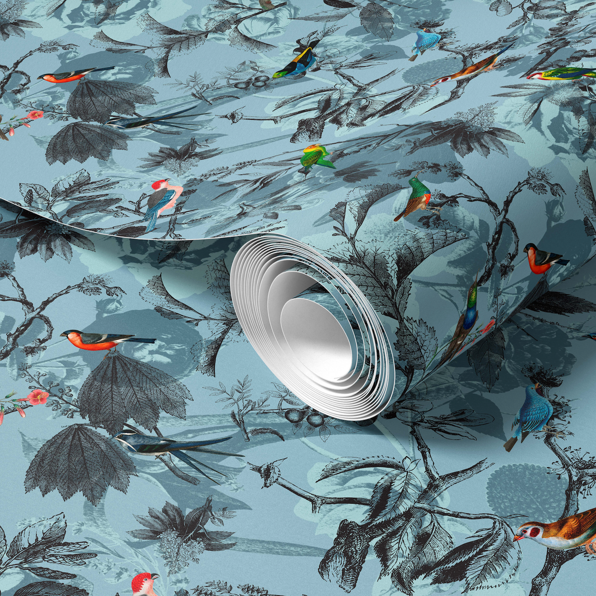 Birdsong Blue Wallpaper