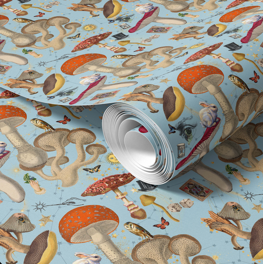 Magic Mushroom Sky Blue Wallpaper