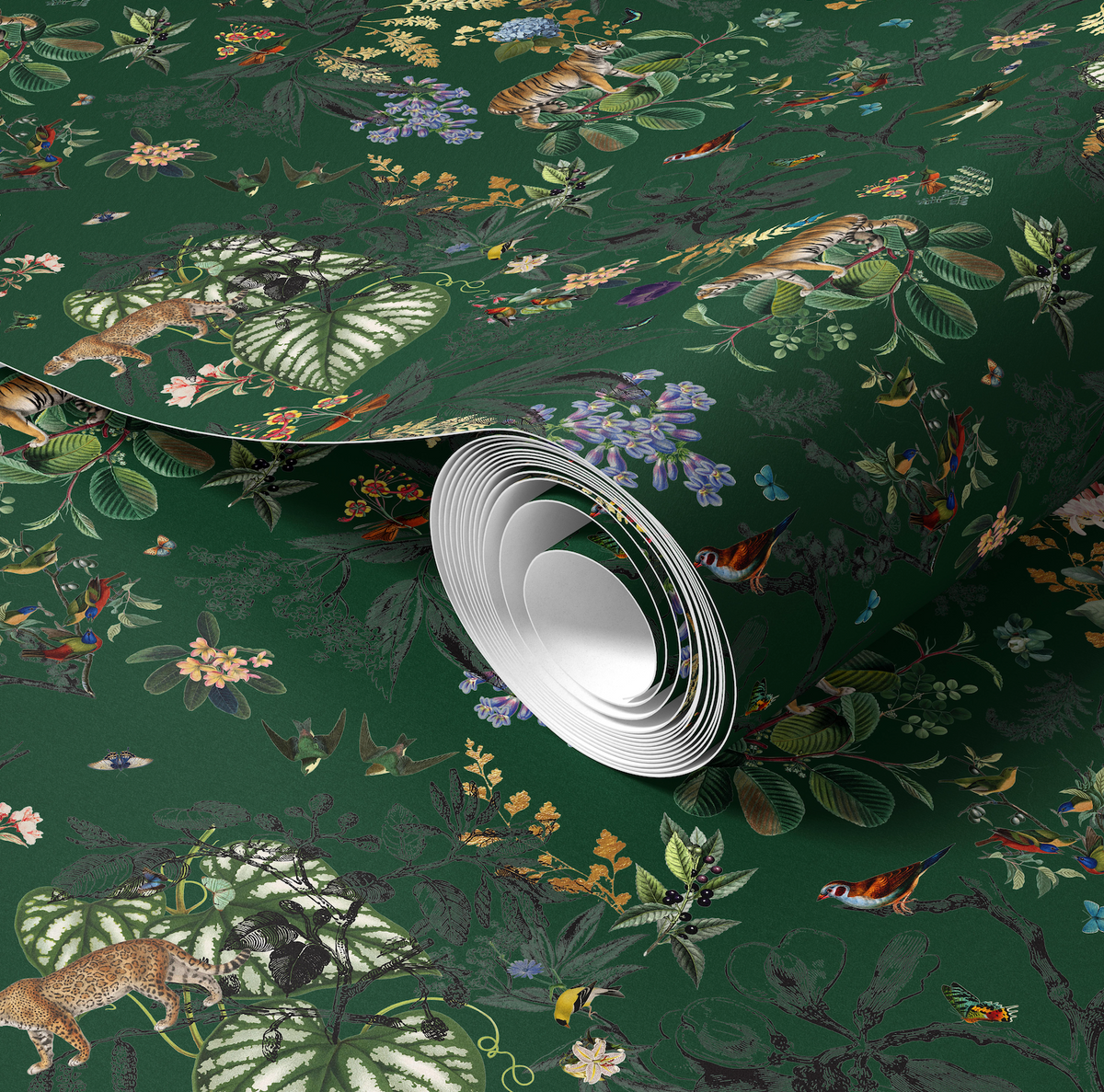 Wild Garden Racing Green Wallpaper