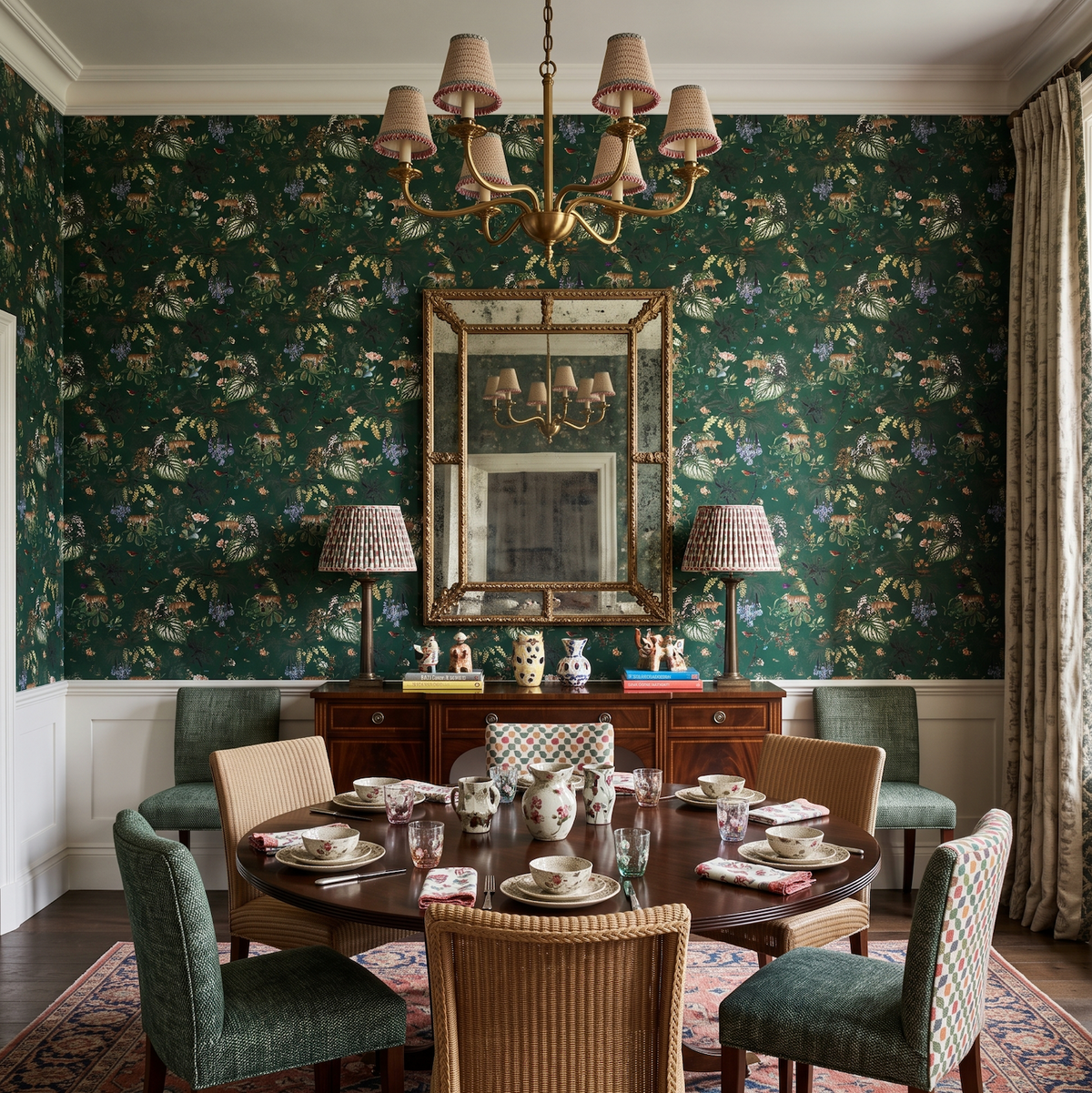 Wild Garden Racing Green Wallpaper
