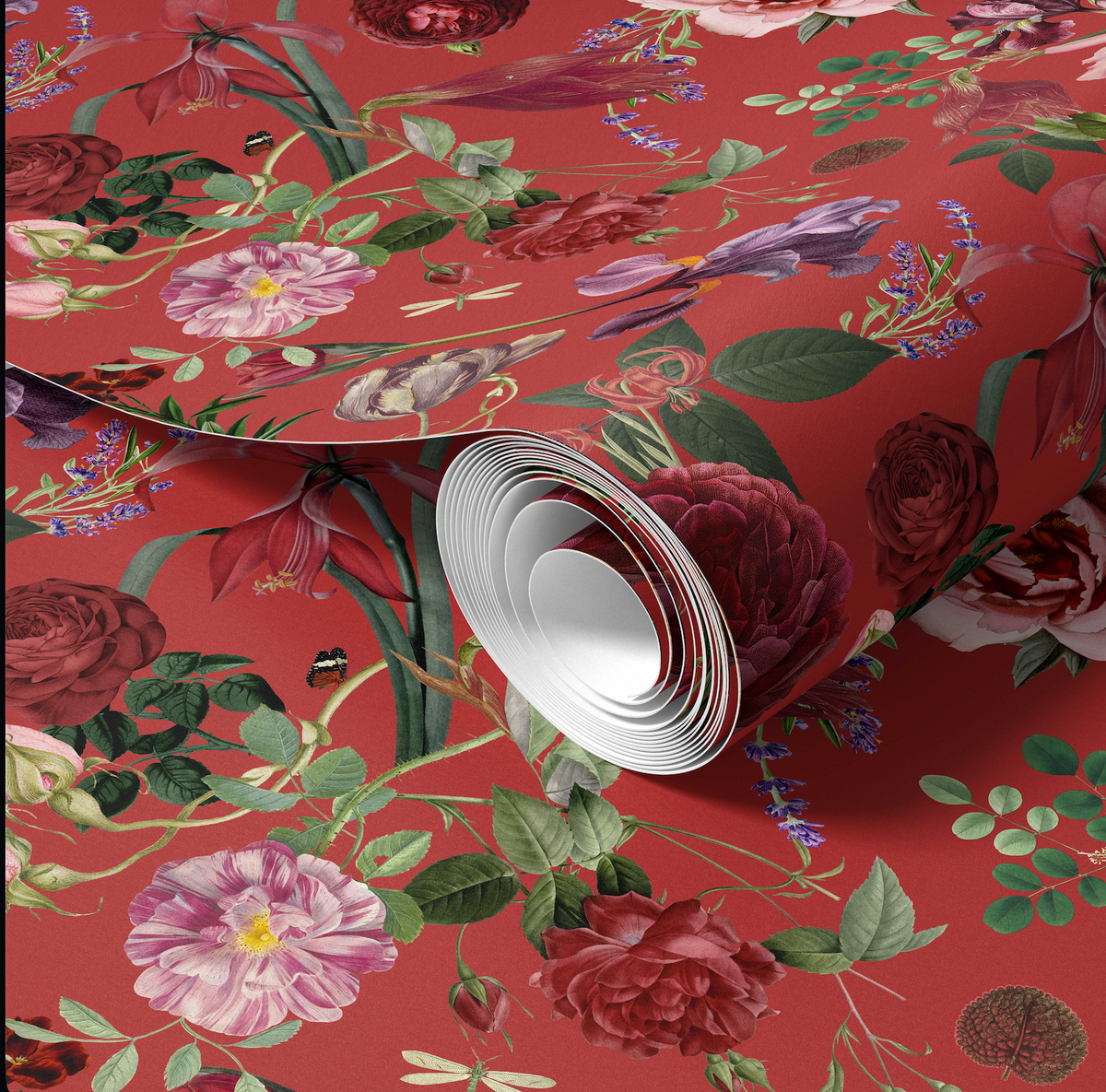 Antique Bloom Poppy Wallpaper