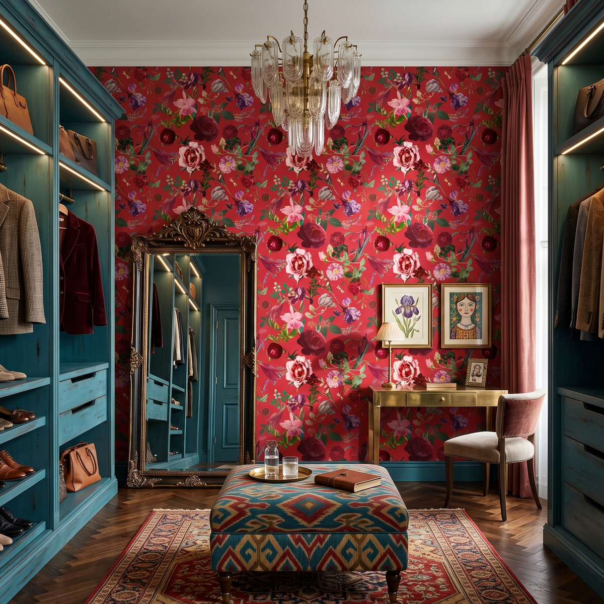 Antique Bloom Poppy Wallpaper