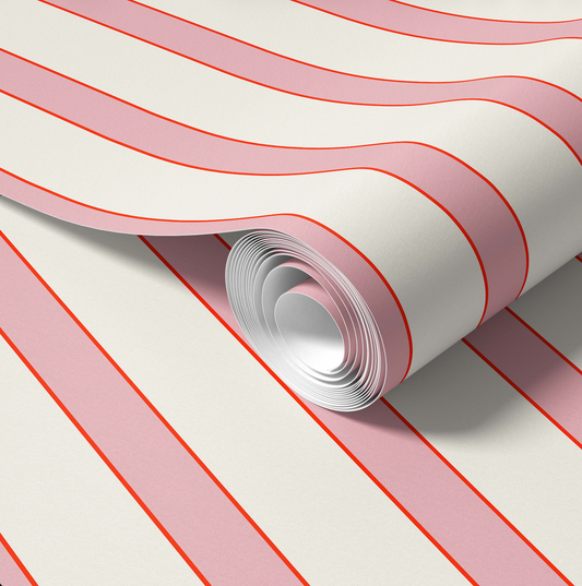 Miami Palm Pin Stripe Wallpaper