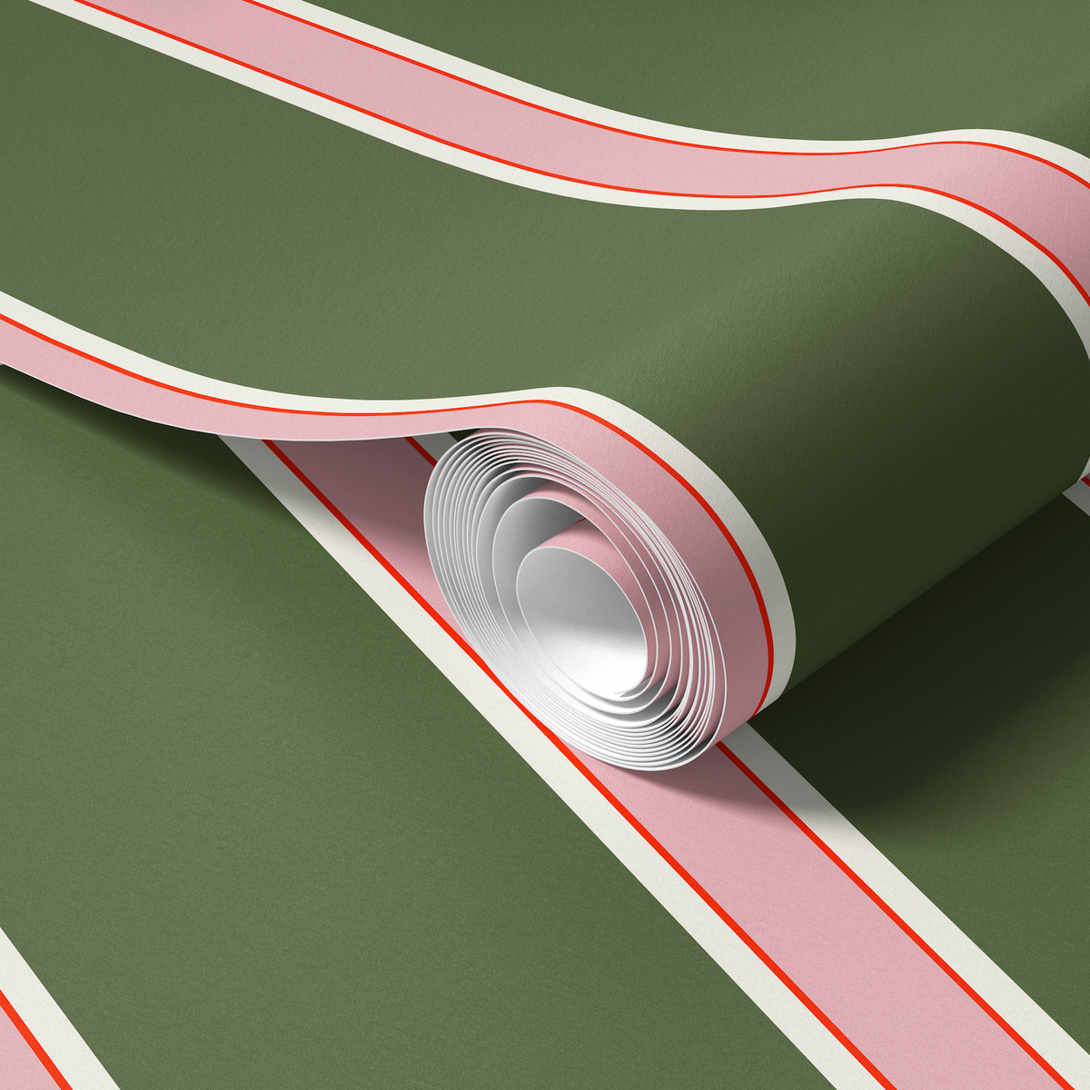 Miami Palm Wide Stripe Wallpaper