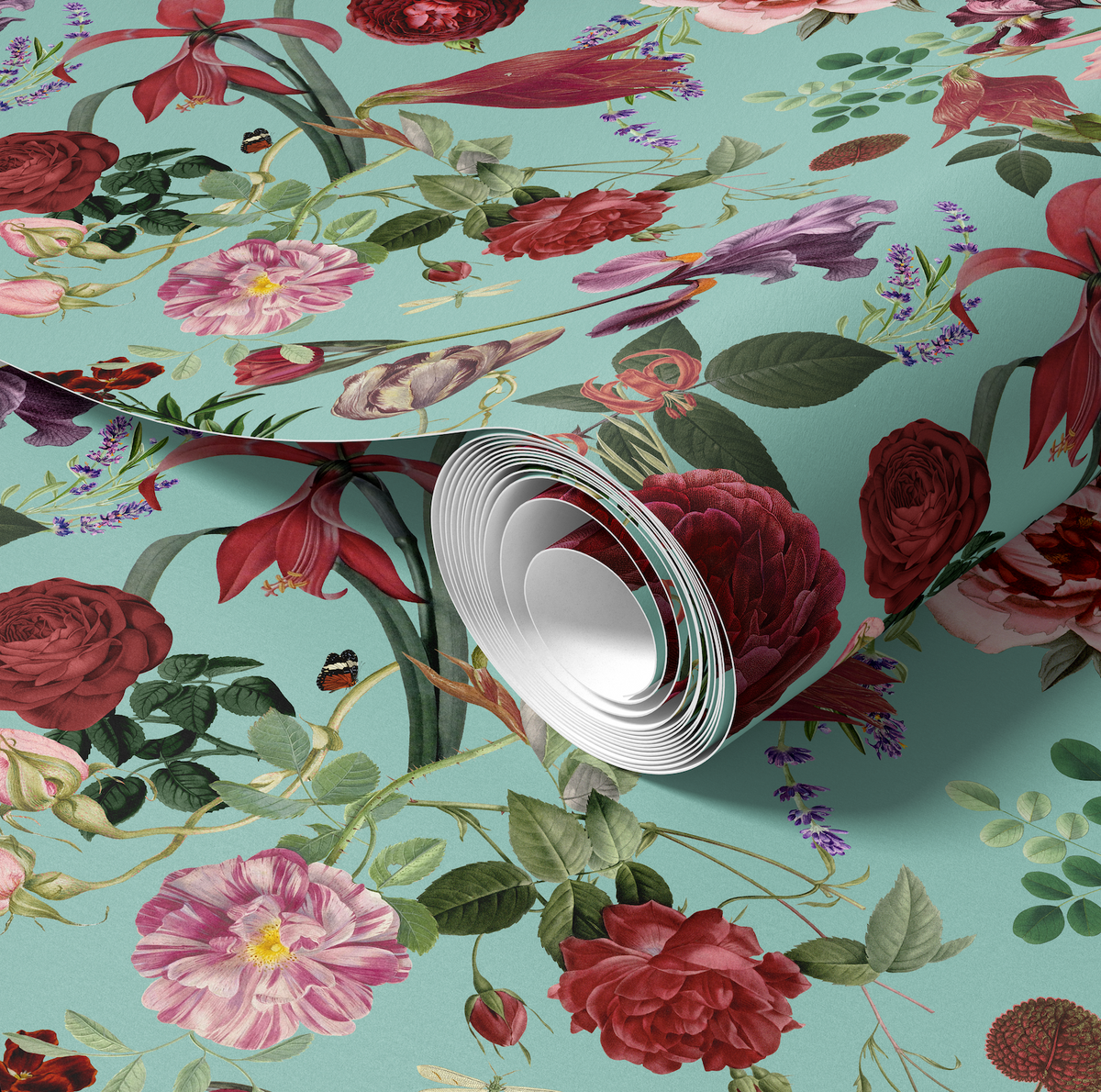 Vintage Bloom China Blue Wallpaper