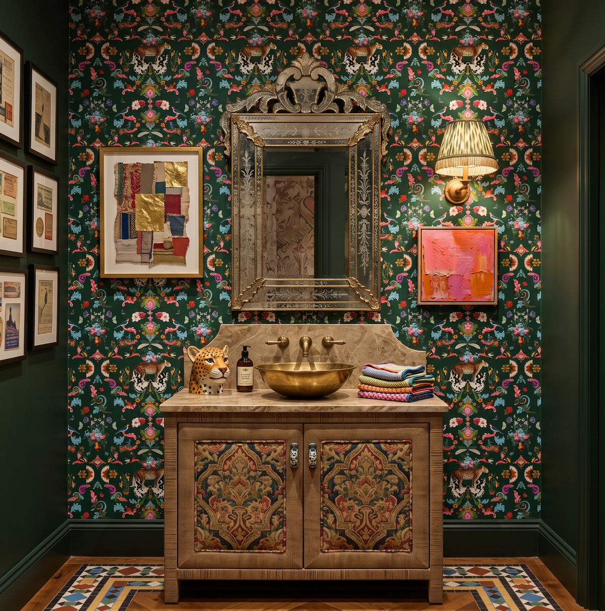 Menagerie Racing Green Wallpaper