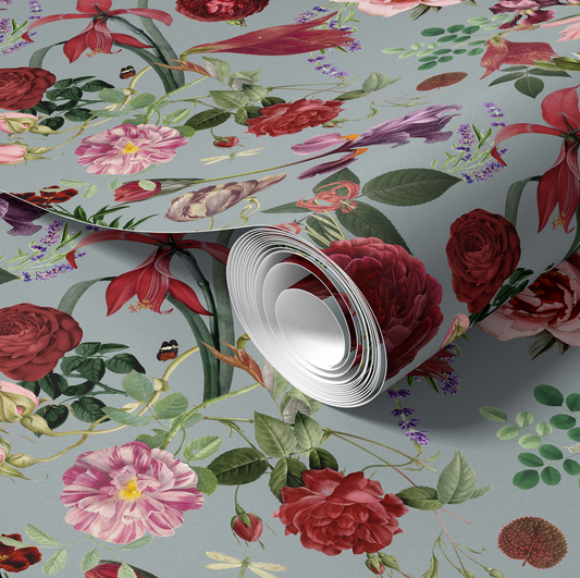 Vintage Bloom Clay Wallpaper