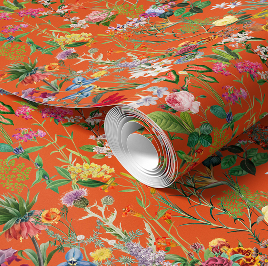 Bloom Vibrant Orange Wallpaper