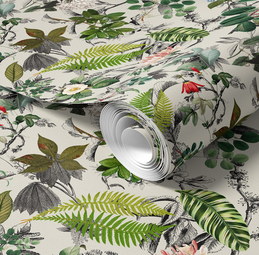 Apothecary Antique Cream Wallpaper