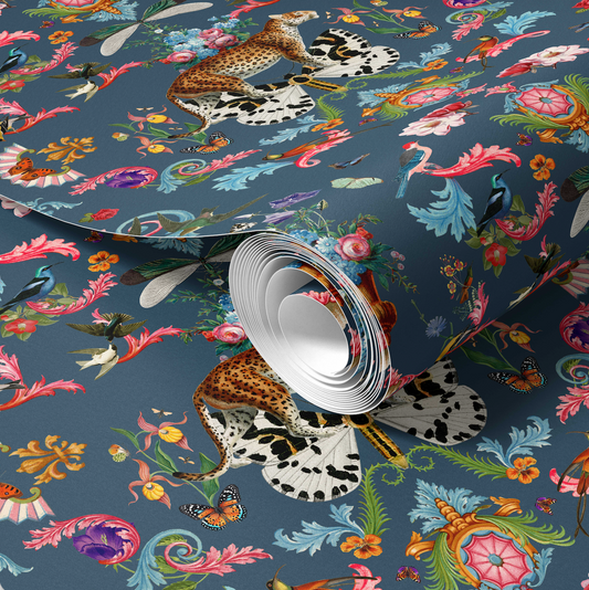 Menagerie Heritage Blue Wallpaper