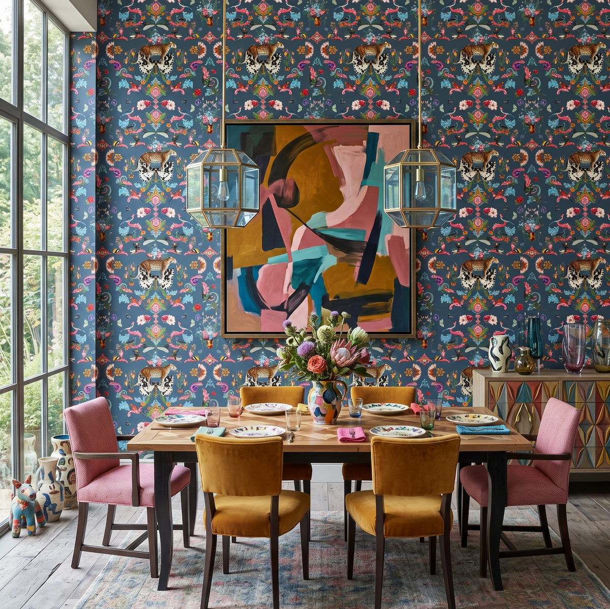Menagerie Heritage Blue Wallpaper