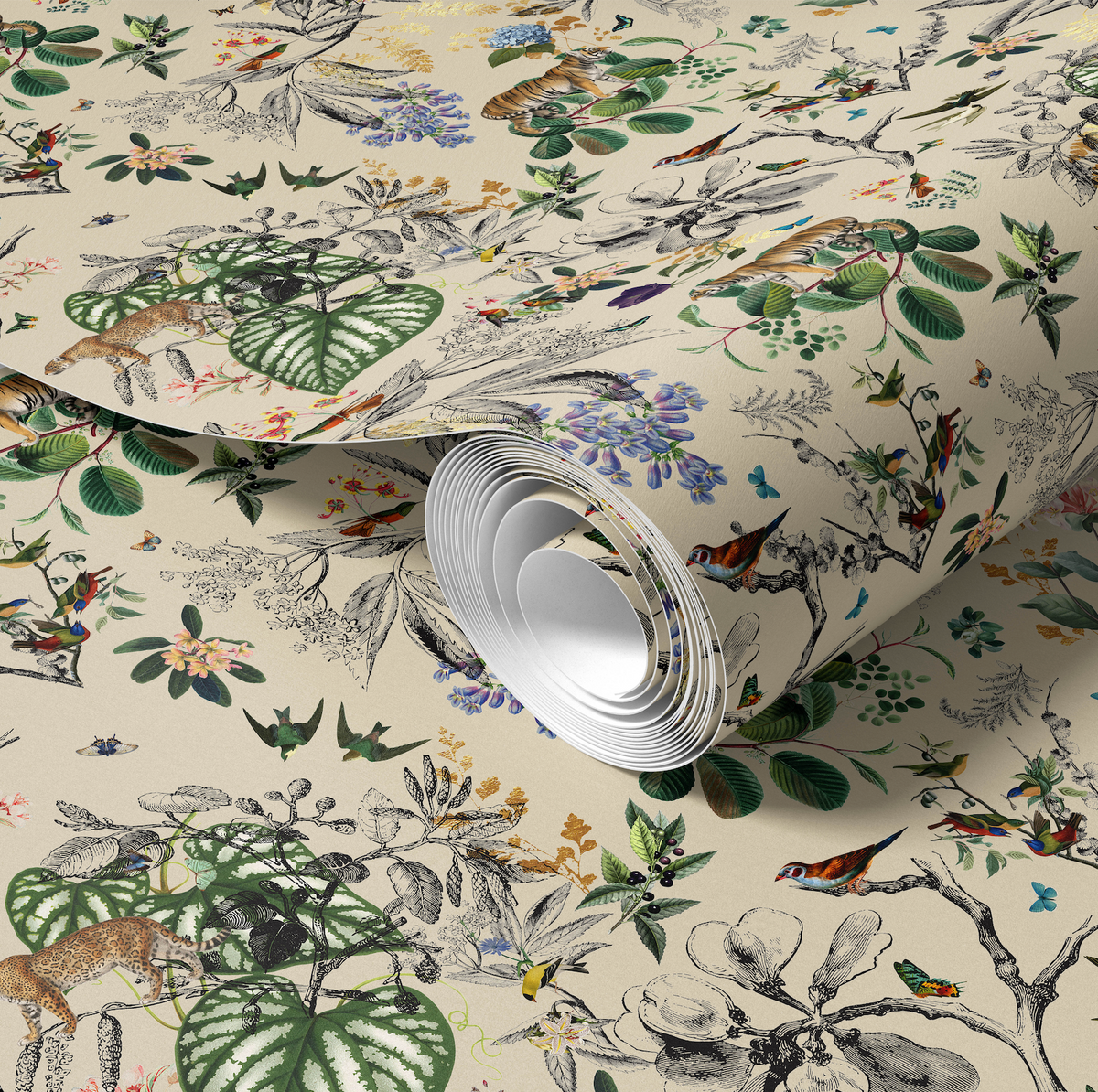 Wild Garden Antique Cream Wallpaper