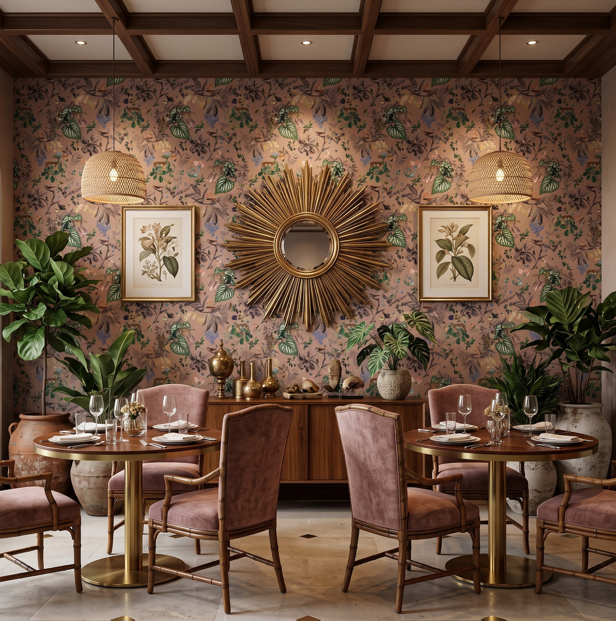 Wild Garden Clay Wallpaper