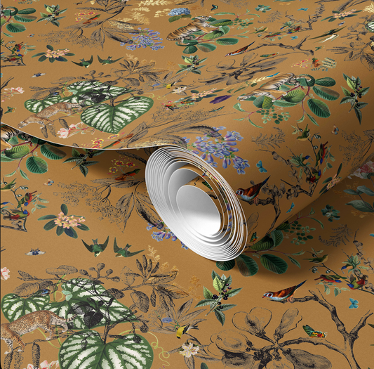 Wild Garden Gold Wallpaper