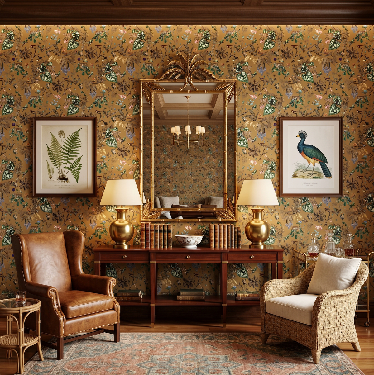 Wild Garden Gold Wallpaper