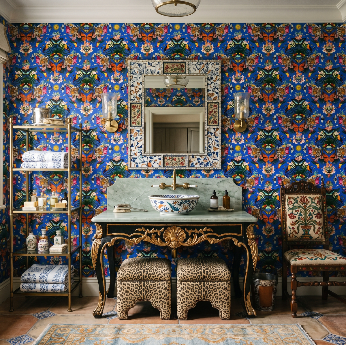 Paradise Lost Electric Blue Wallpaper