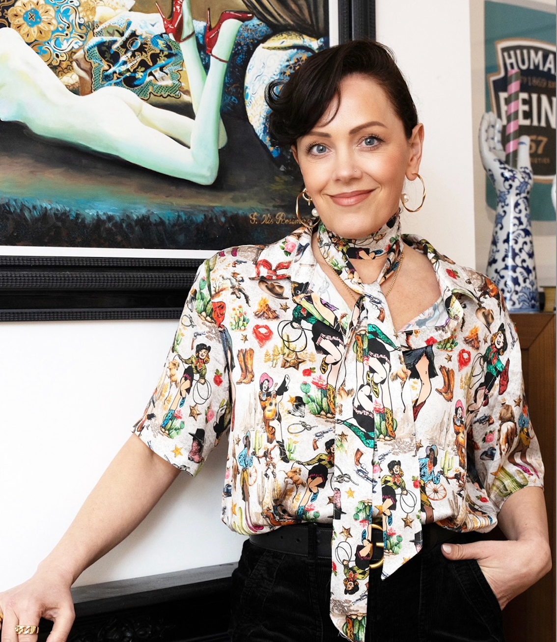 Glitter Cowgirl Unisex 100% Silk Shirt