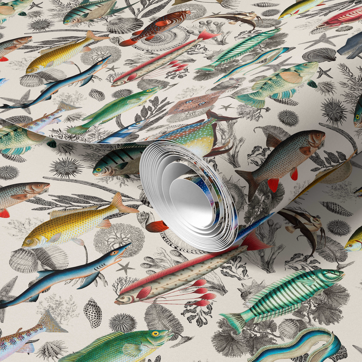 Shoal Wallpaper in Seafoam by Carrie Neely for Myrtle and Mary