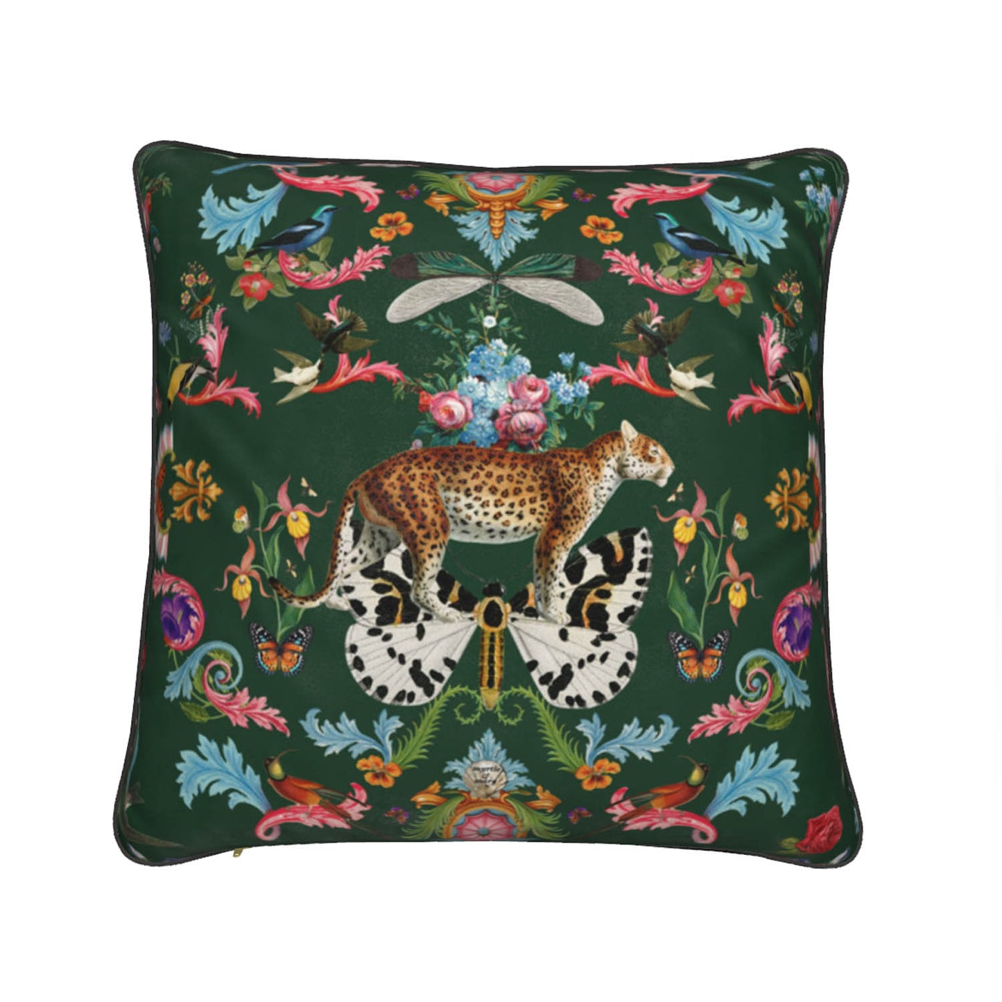 Menagerie Luxury Velvet Cushion- Racing Green