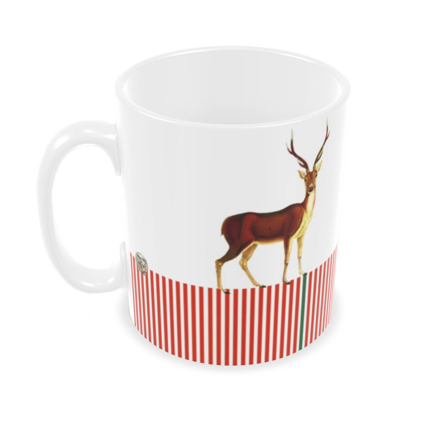 Candy Cane Deer Mug -Red