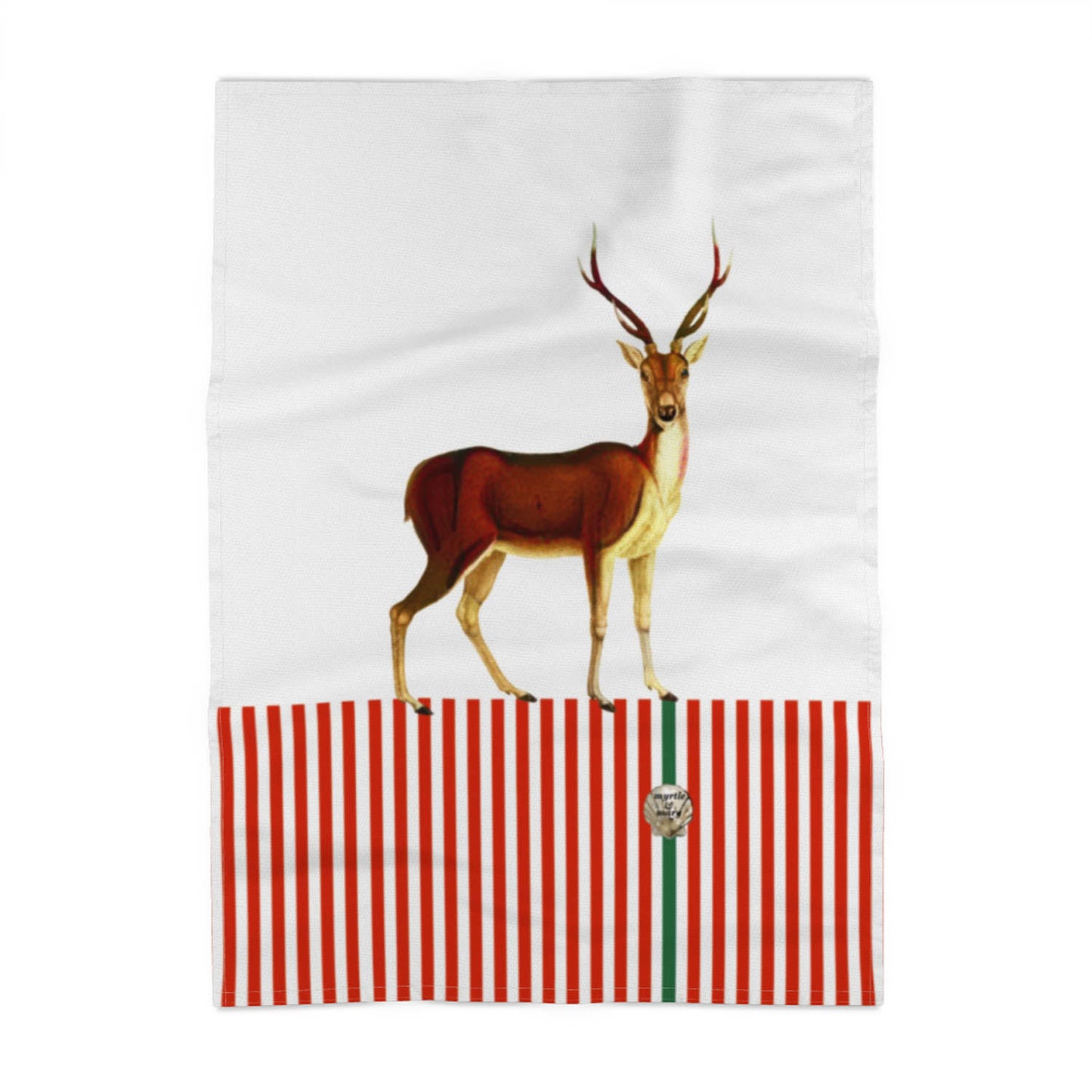 Candy Cane Deer Tea towel -Red