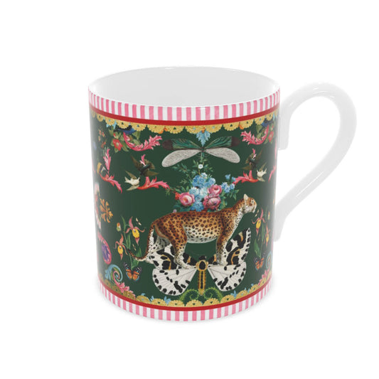 Menagerie Pack of 6 Bone China Mugs- Racing Green