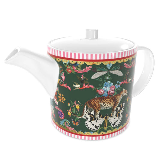 Menagerie Bone China Teapot- Racing Green