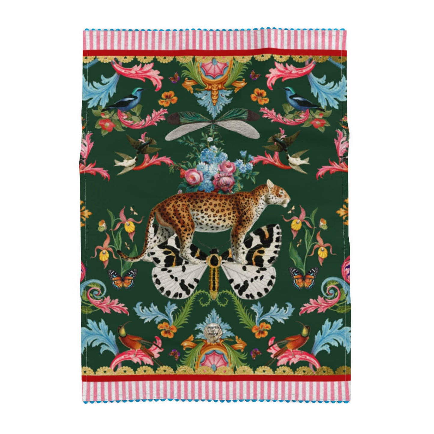 Menagerie fabric Tea towel- Racing Green