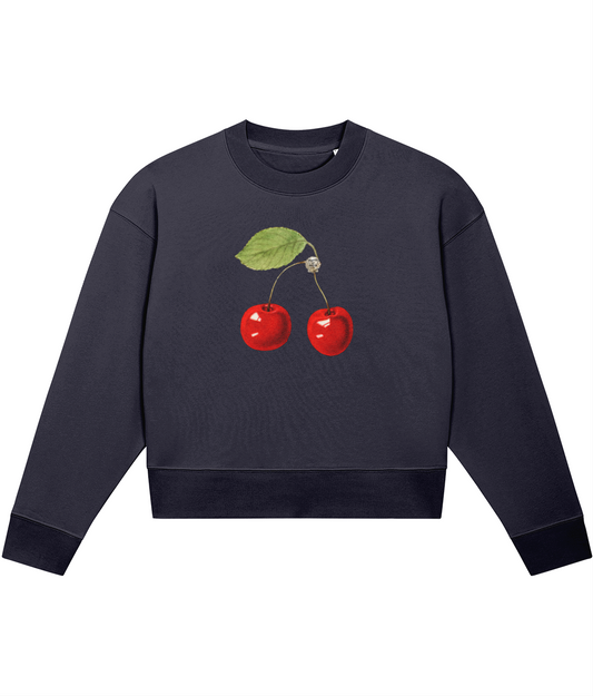 Cherry Bomb Organic Cropped Jumper - French Navy