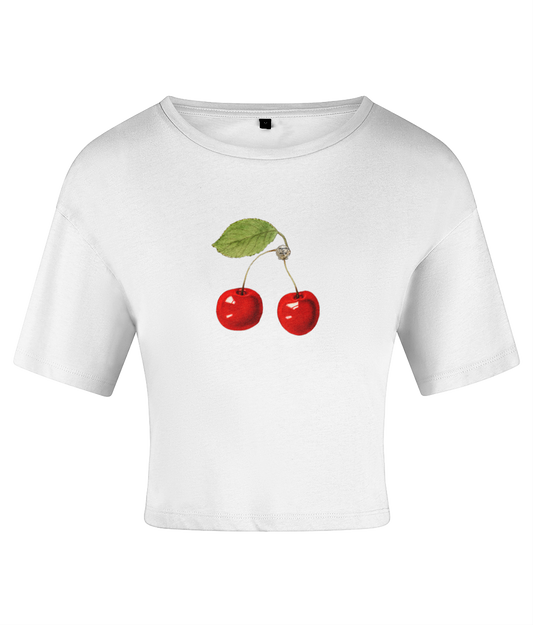 Copy of Copy of Cherry Bomb TriDri® Crop Top - White