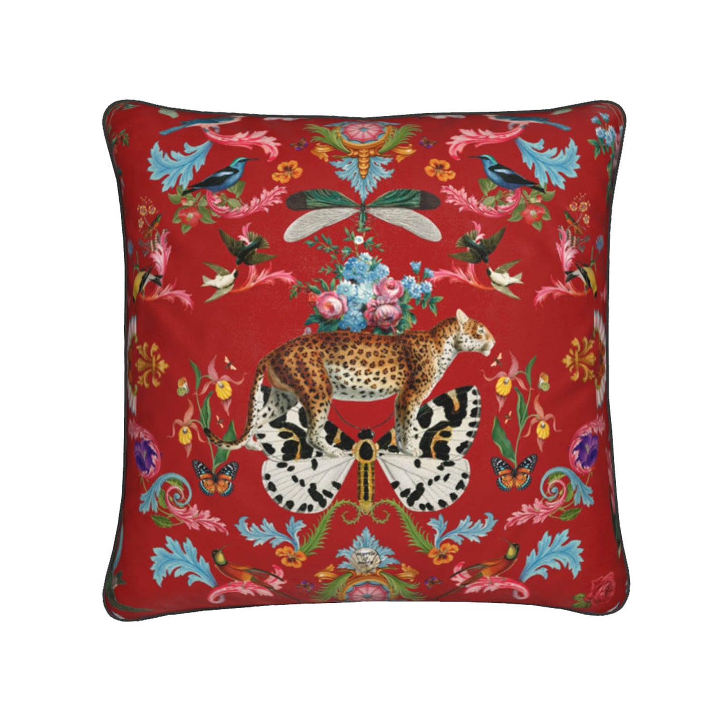 Menagerie Luxury Velvet Cushion- Red Berry