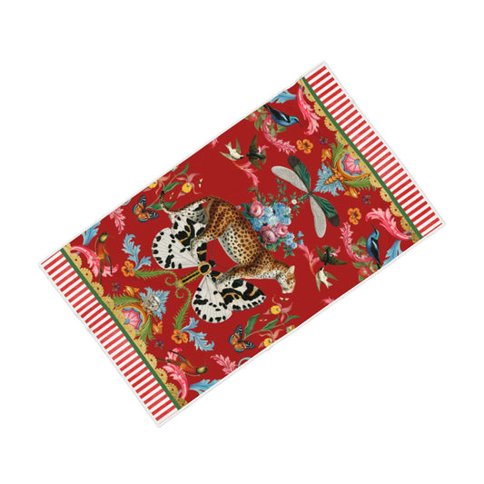 Menagerie Beach Towel- Red Berry