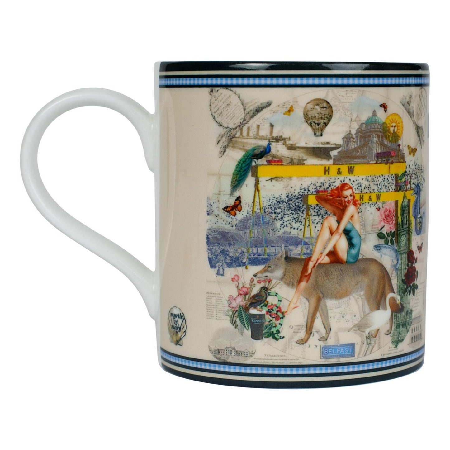 Luxury bone china mug in a maximalist Belfast inspired design called - Millie