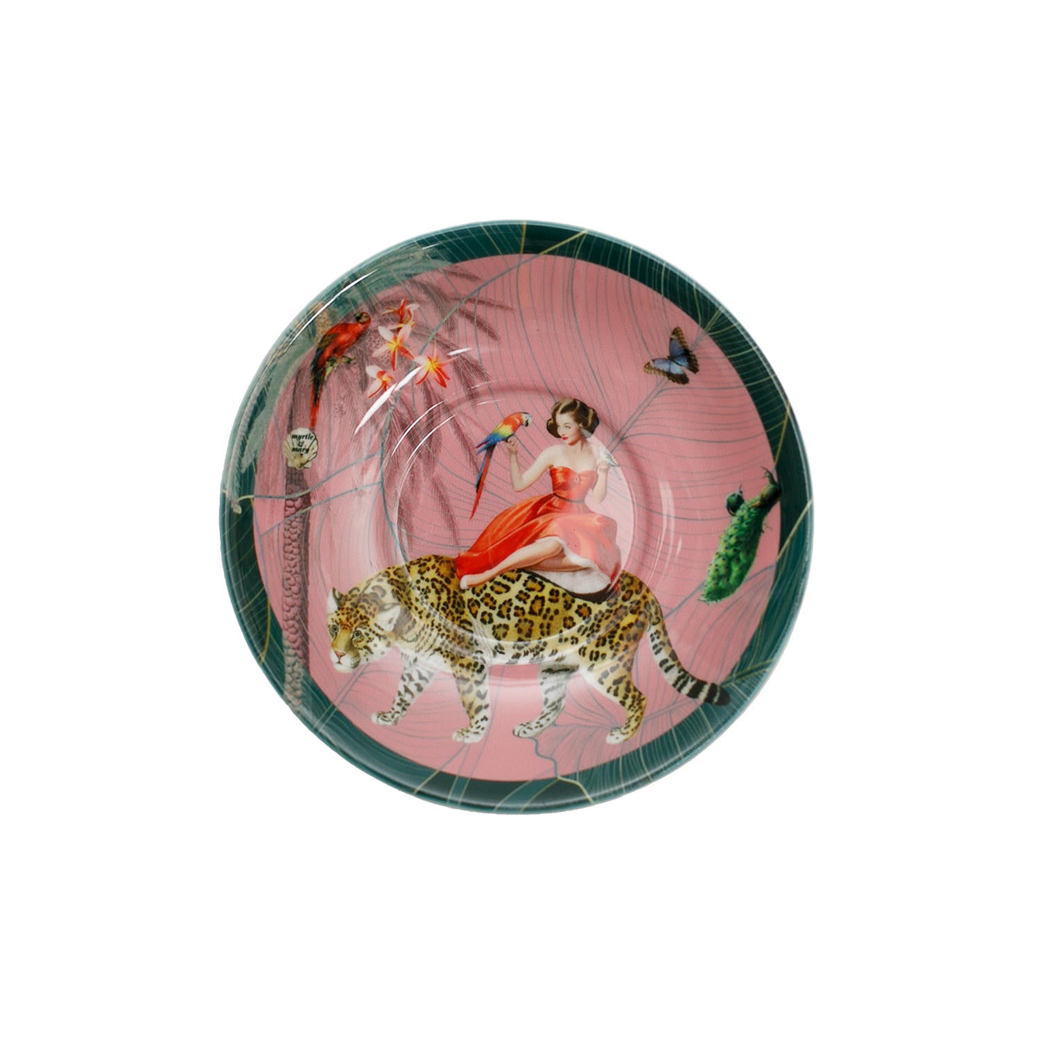 Luxury bone saucer in a maximalist pink design called - Mary Pink