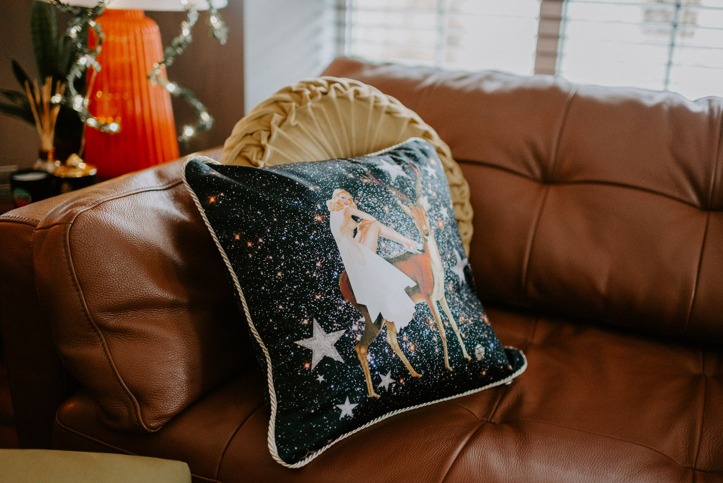 Festive Celeste Silk Cushion