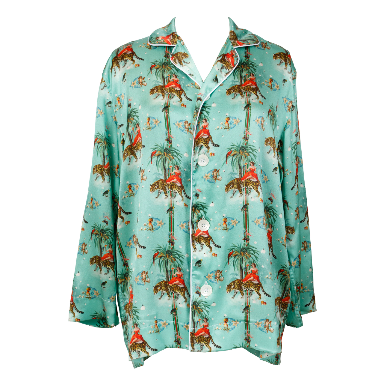 Garden of Eden Breakfast at Tiffany's Silk Pyjamas with Shorts