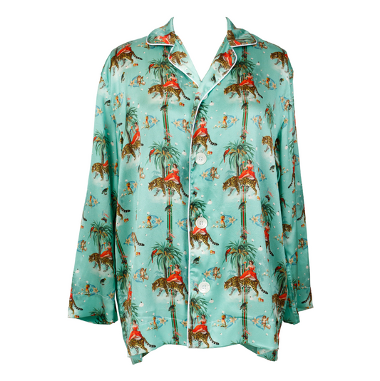 Garden of Eden Breakfast at Tiffany's Silk Pyjamas with Shorts