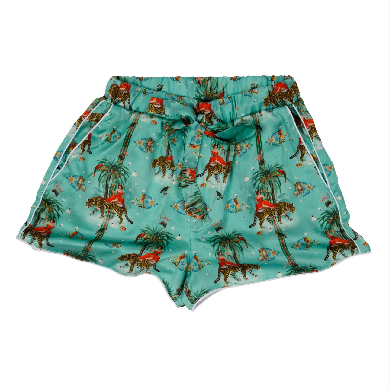 Garden of Eden Breakfast at Tiffany's Silk Pyjamas with Shorts