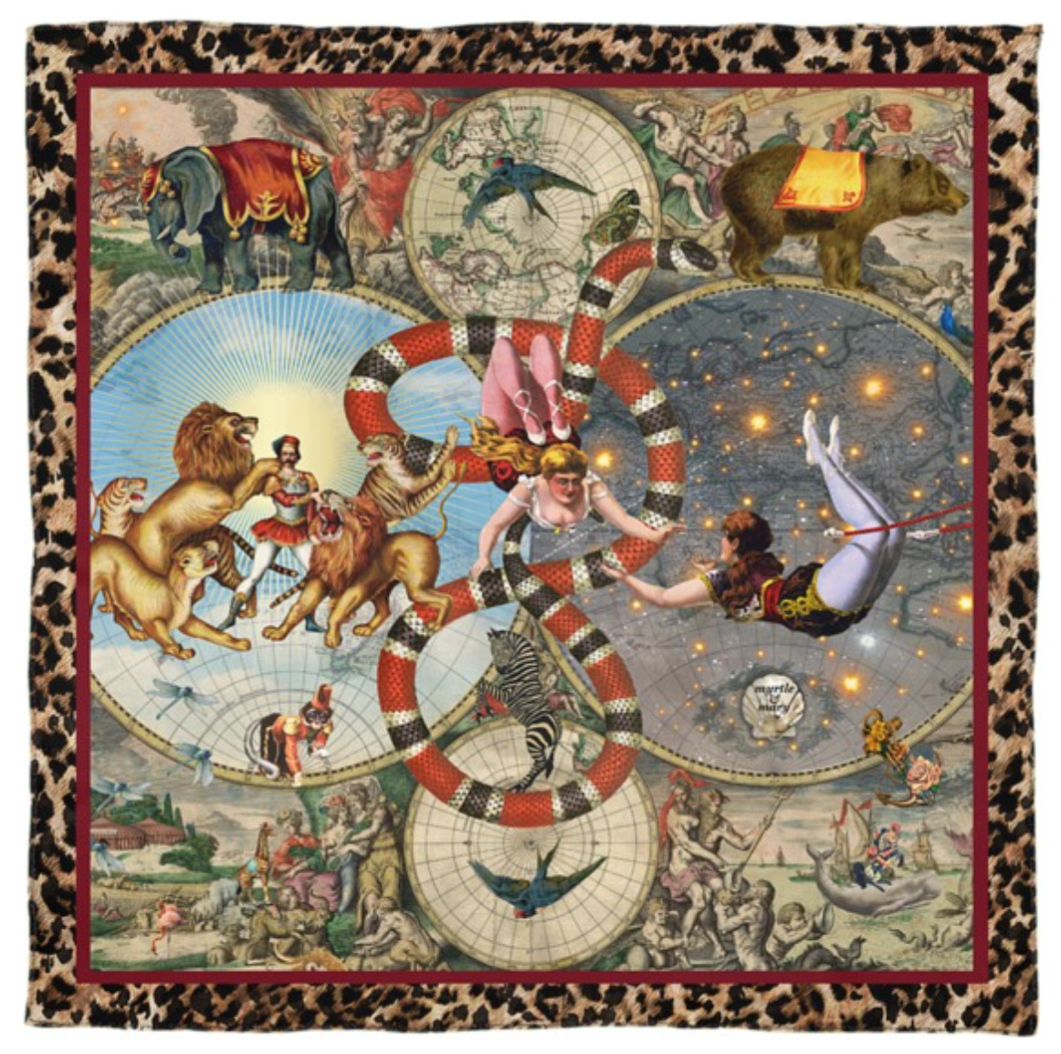 Le Cirque Du Monde Real Silk Georgette Scarf