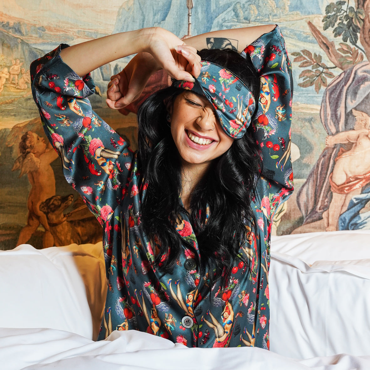 Cherry Love Bomb Silk Pyjama Blouse