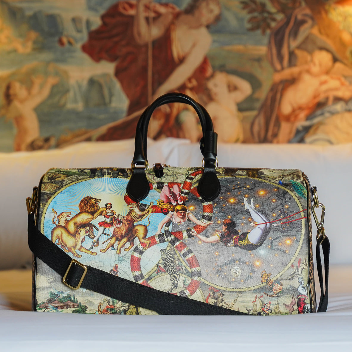 Le Cirque Du Monde Weekender Leather Duffle Bag Myrtle Mary